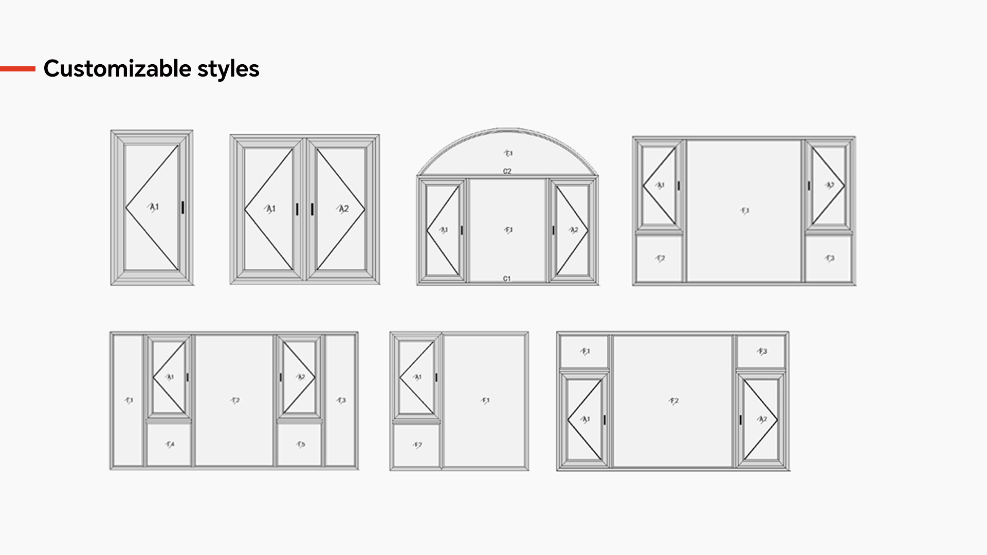 R8Y outward casement windows provide multiple style configurations