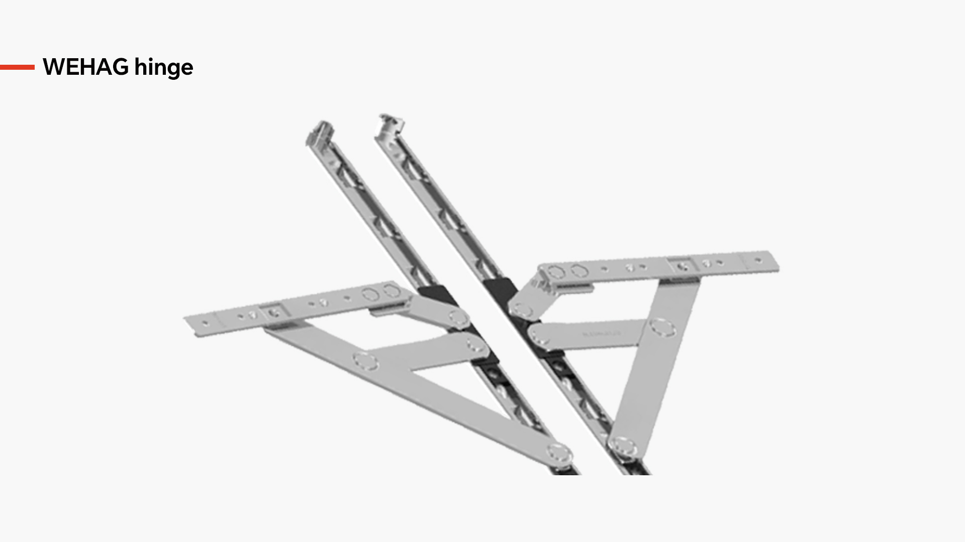 Supports outward casement window weight during operation Allows full 90-degree opening range Made from zinc alloy with protective coating Adjustable design fits various frame depths Tested for 25,000 opening cycles WEHAG Hinge
