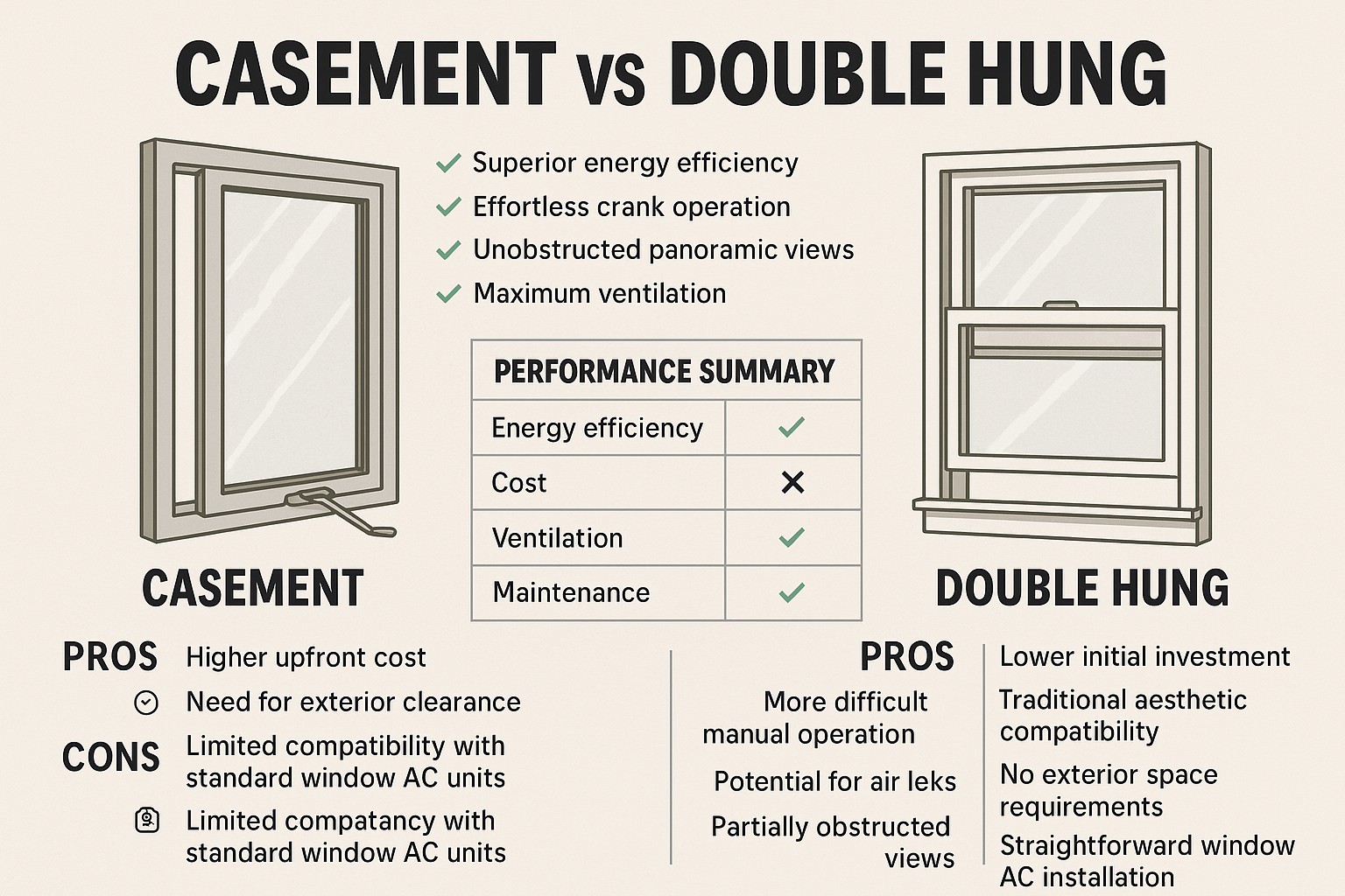 Casement vs Double Hung Windows – Pros and Cons Breakdown