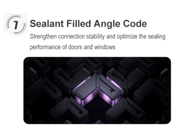 Sealant-filled angle code / corner joint