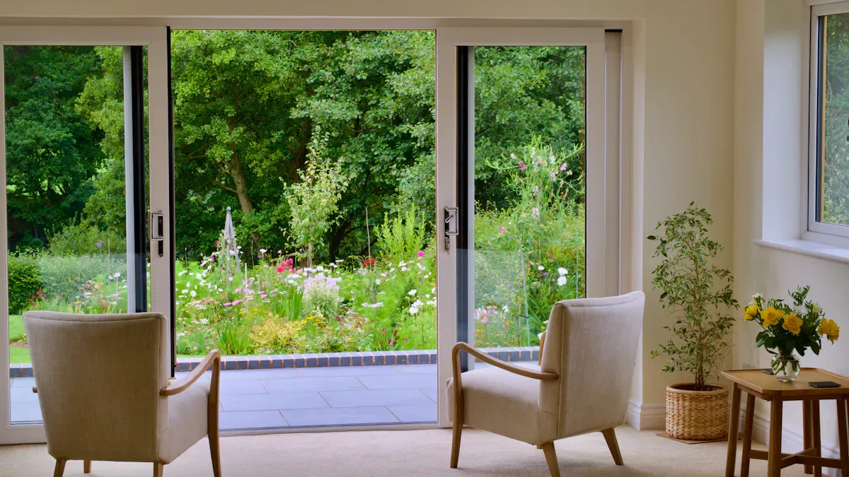 Full sliding glass doors