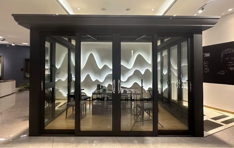 Modern Aluminum Double Pane Waterproof Sliding Glass Door