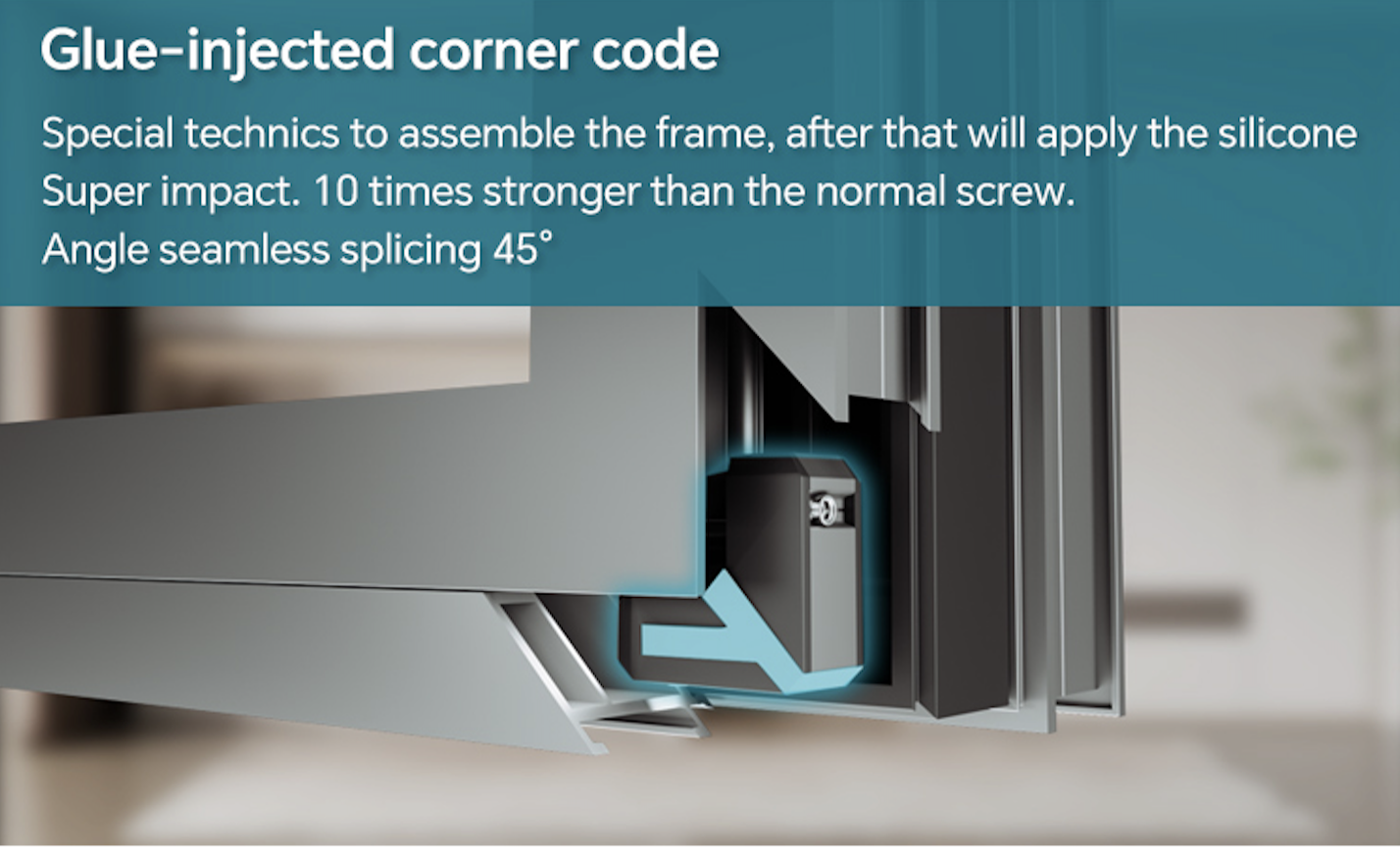 Injection corner joints with silicone filling design