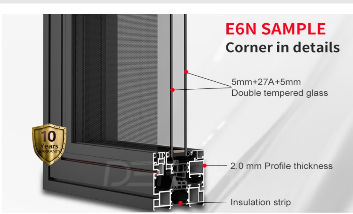 German WEHAG hardware components are engineered to withstand over 100,000 opening cycles, ensuring reliable long-term operation. The tilt and turn functionality provides dual opening modes that offer flexible ventilation options and convenient cleaning access for building occupants.