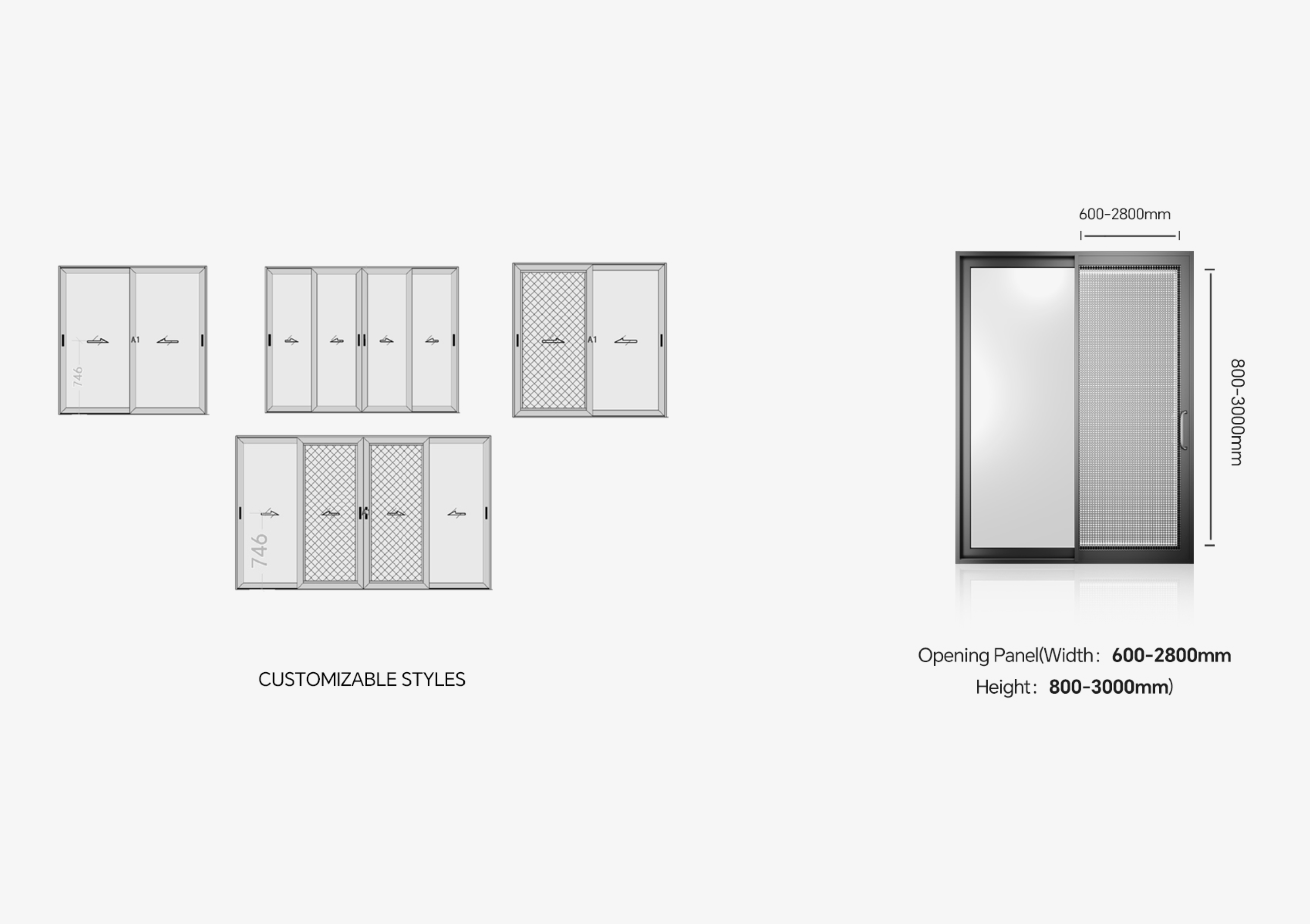  143 Series Thermal Break Aluminum Sliding Door