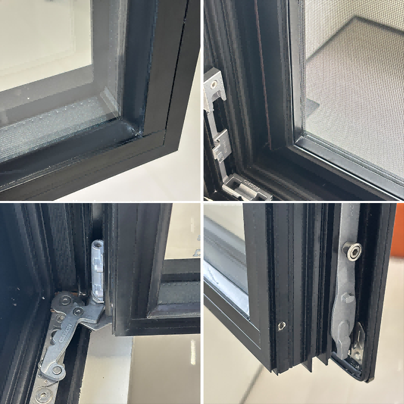 좁은 프레임 이중 유리 안쪽 스윙 여닫이창 창