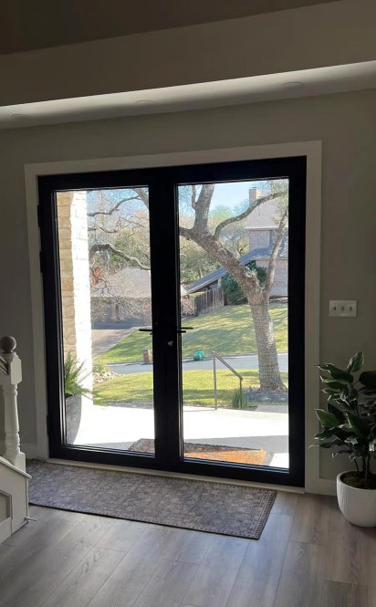Aluminum double doors exterior