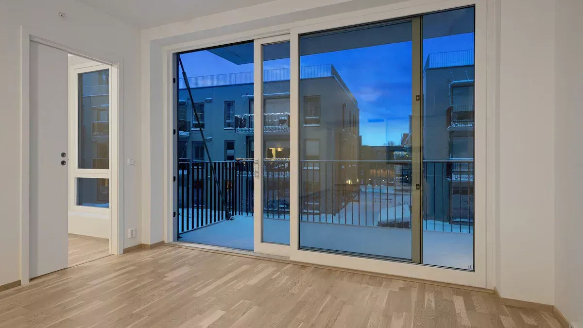 What are large horizontal sliding windows?