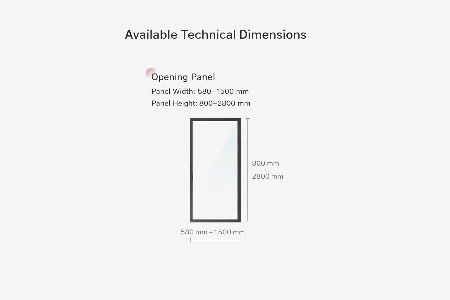 Size Range Options for the 135D Series Sliding Panels