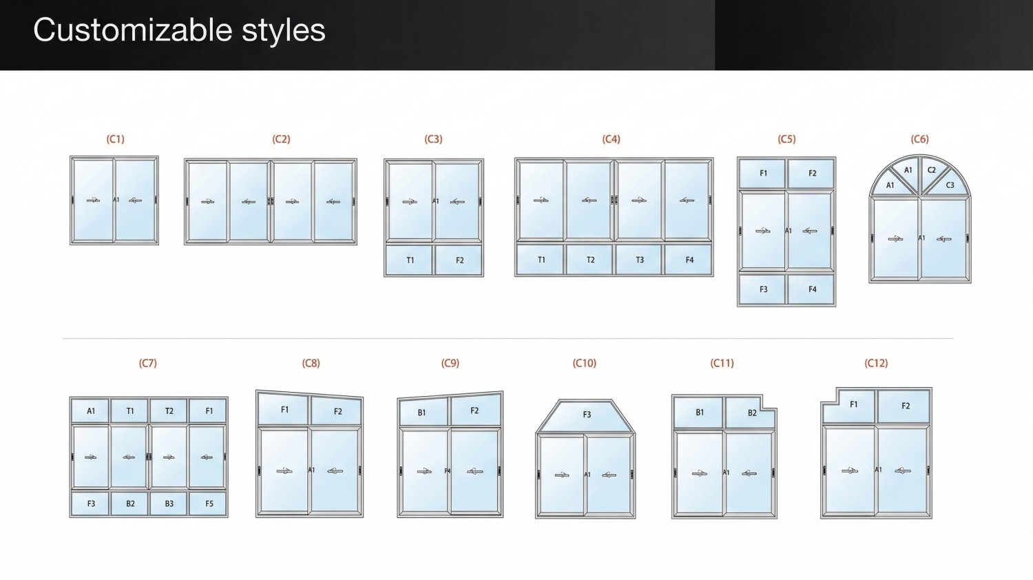 Custom Configurations for E2T Aluminum Sliding Windows
