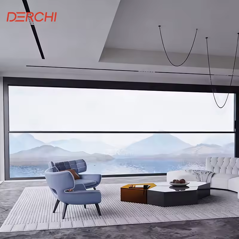 Smart electric lift up aluminum window