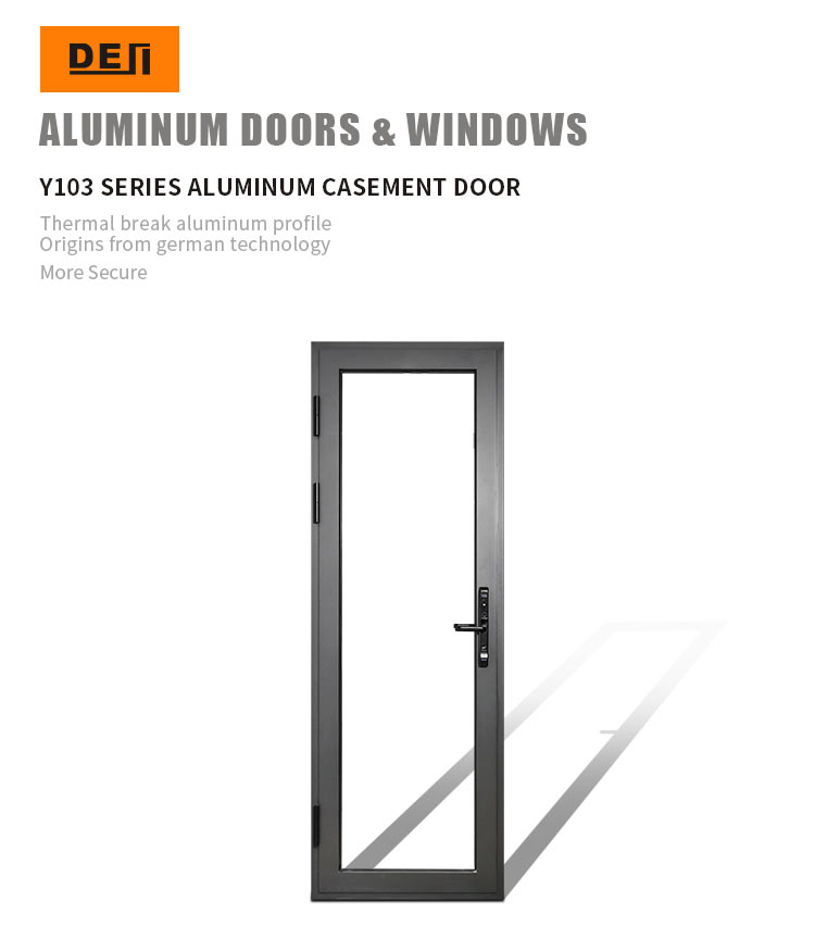 aluminium double glass swing door