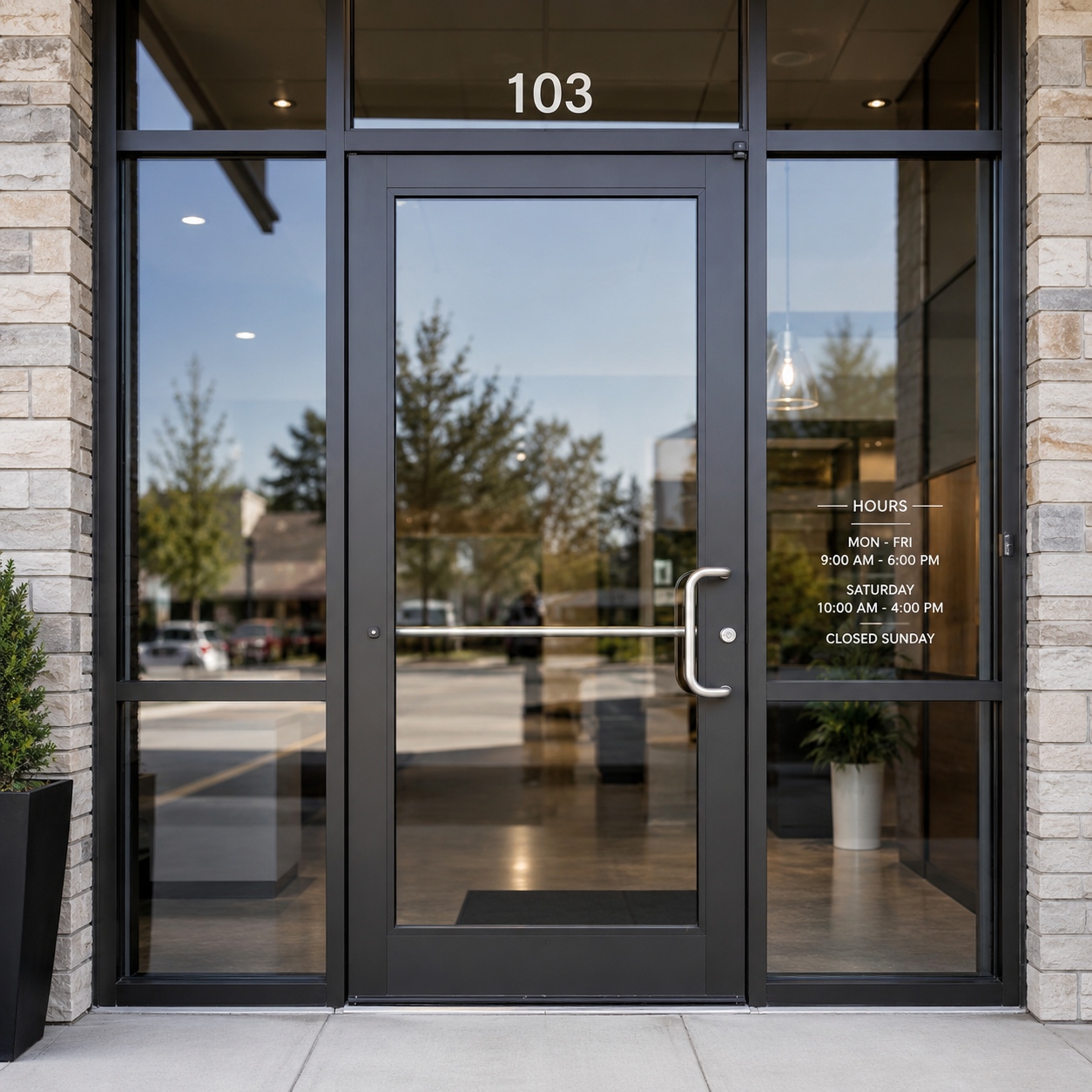 commercial aluminum storefront door