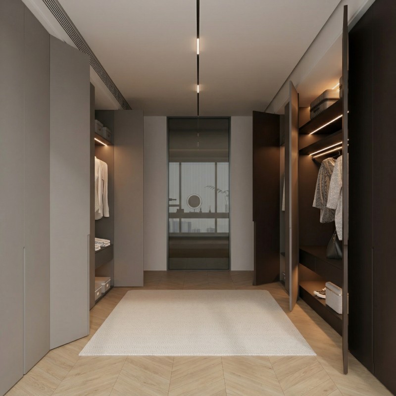 Tempered glass narrow swing door