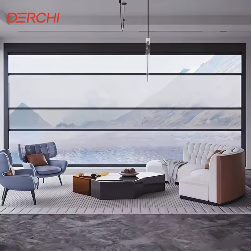 Smart electric lift up aluminum window