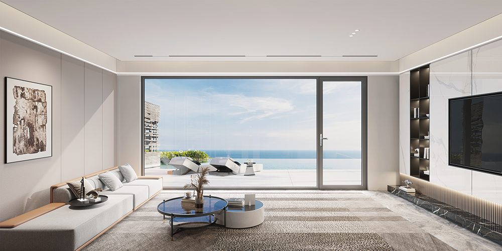 DERCHI WP-103 aluminum interior swing door