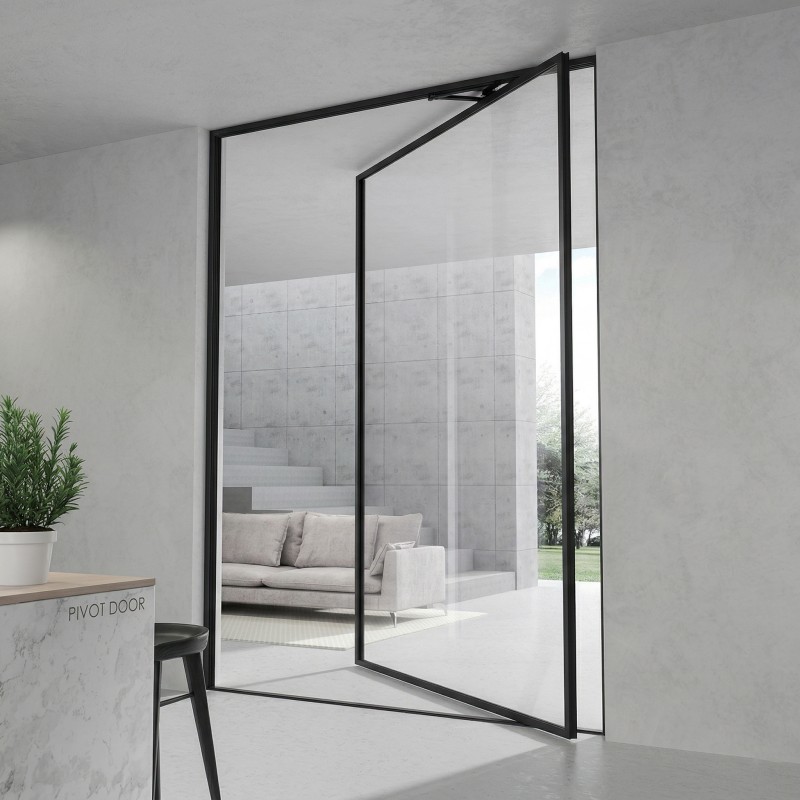 Aluminum glass pivot entry door