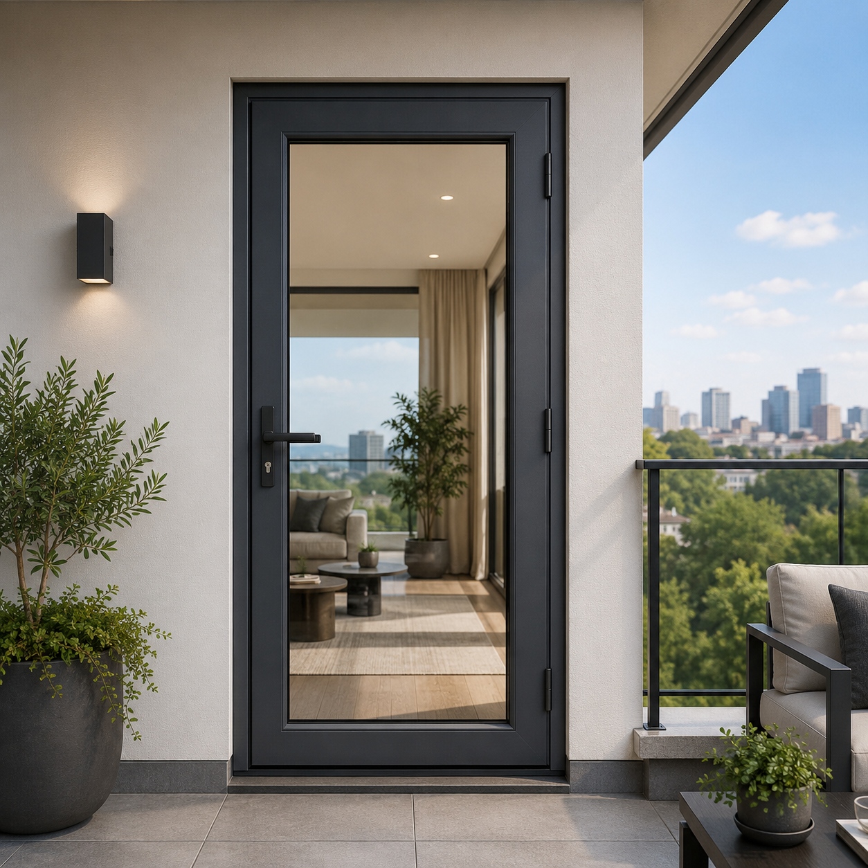 Aluminum Entry Door For Terraces