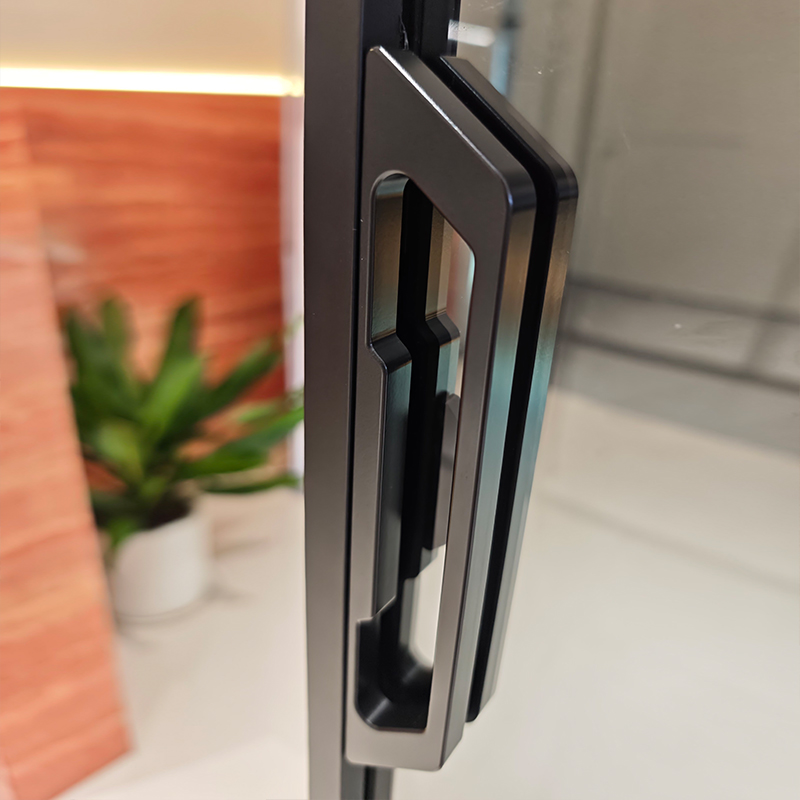 WT-103 handle detail against glass.